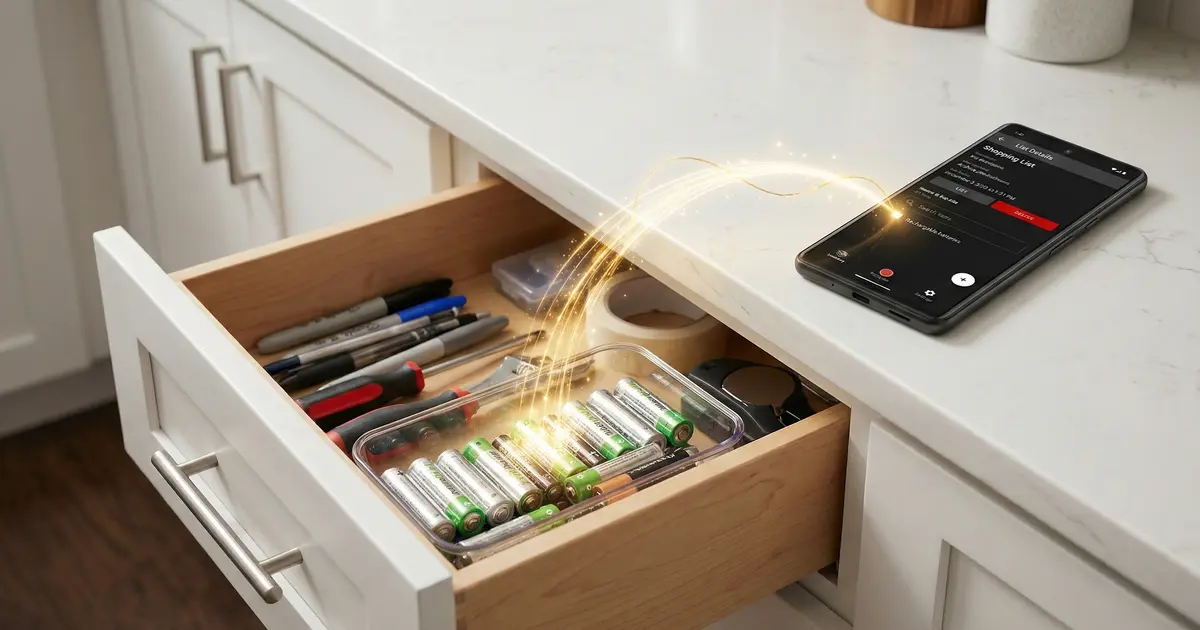 Shopping list transforming into organized inventory