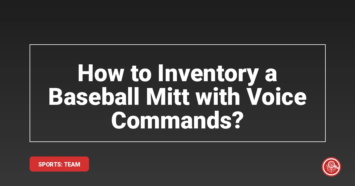 How to Inventory a Baseball Mitt with Voice Commands? - SmartStow Blog