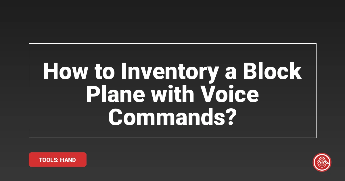 How to Inventory a Block Plane with Voice Commands?