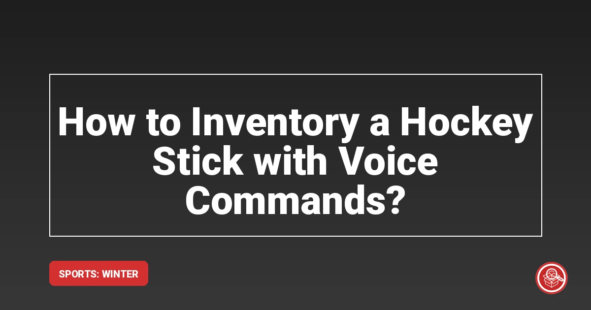 How to Inventory a Hockey Stick with Voice Commands? - SmartStow Blog